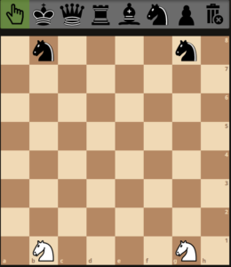 وضعیت اسبها در صفحه شطرنج