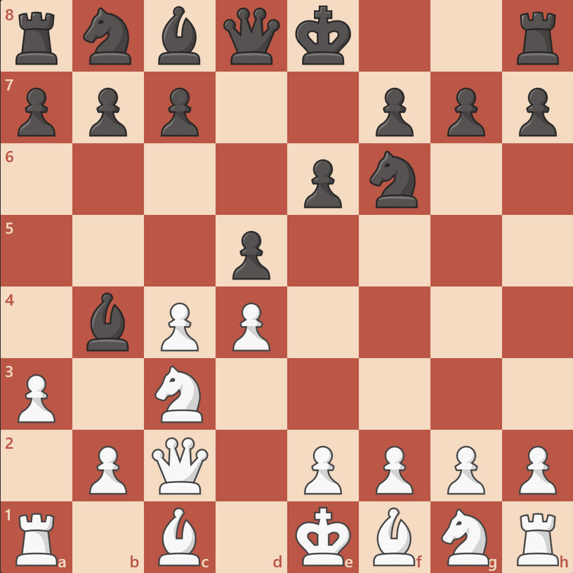 زدن مهره های سفید توسط فیل سیاه‌رو در شطرنج