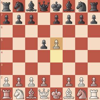 شاخه اصلی 2.e5 در دفاع و شروع بازی اسکاندیناوی