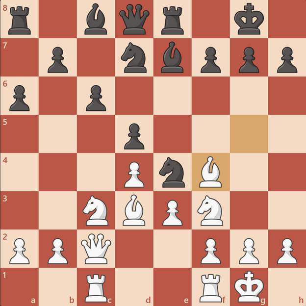 سفید آماده حمله‌ای به وزیر سیاه می‌شود - دام شطرنج روبینشتاین